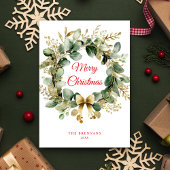 Weihnachtsgrün Eucalyptus Elegant Feiertagskarte