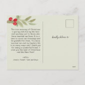 Weihnachtsgrün Feiertagspostkarte (Rückseite)