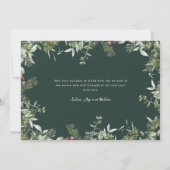 Weihnachtsgrün Foliage Gold Glitzer Foto Feiertagskarte (Rückseite)