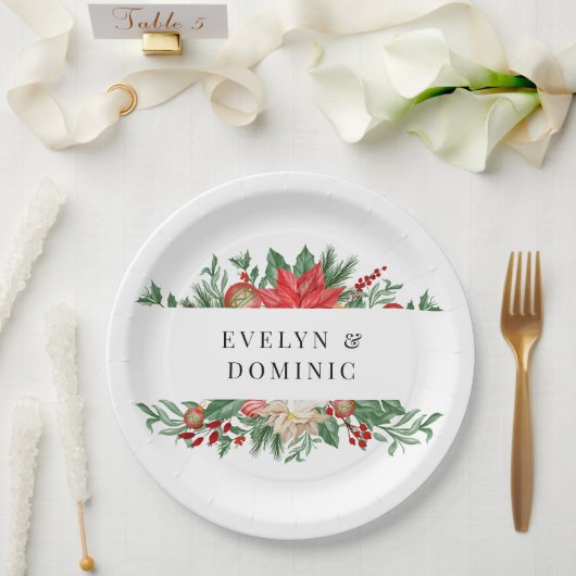 Weihnachtsgrün Foliage Hochzeit Pappteller (Hochzeit)
