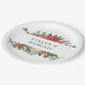 Weihnachtsgrün Foliage Hochzeit Pappteller (Schrägansicht)