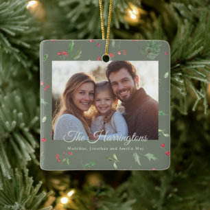 Weihnachtsgrün-Foliengestaltung Foto Keramikornament