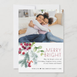 Weihnachtsgrün Foto Feiertagskarte