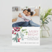 Weihnachtsgrün Foto Feiertagskarte (Stehend Vorderseite)