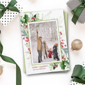 Weihnachtsgrün-Foto Feiertagskarte