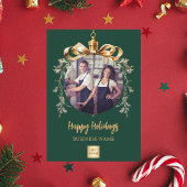 Weihnachtsgrün-Foto-Firmenlogo Feiertagskarte