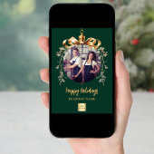 Weihnachtsgrün-Foto-Firmenlogo Feiertagskarte
