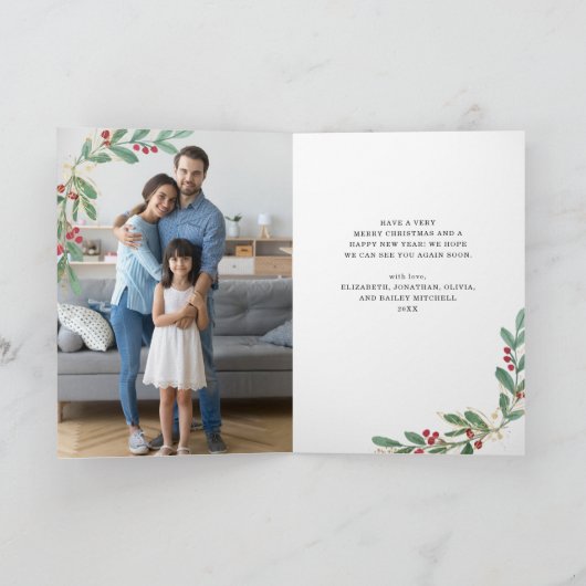 Weihnachtsgrün| Foto Innen Feiertagskarte (Innenseite)