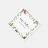 Weihnachtsgrün Frohe Weihnachtsfamilie Serviette (Ecke)