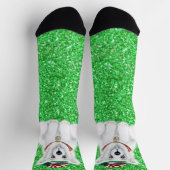 Weihnachtsgrün funkeln Glitzer Weihnachtsbär Socken (Oben)