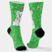 Weihnachtsgrün funkeln Glitzer Weihnachtsbär Socken (Gewinkelt)
