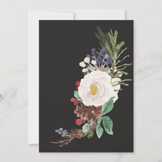 Weihnachtsgrün funkeln Weihnachten Party Einladung (Rückseite)