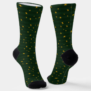 Weihnachtsgrün Gelbe Streifen Stern Weihnachten  Socken