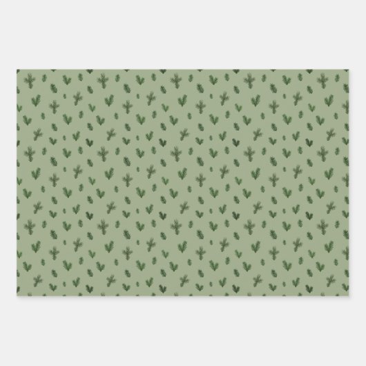 Weihnachtsgrün Geschenkpapier Set (Vorderseite 3)