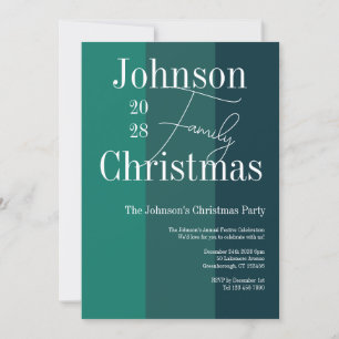 Weihnachtsgrün gestreift Weihnachtsfest Party Einladung