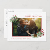 Weihnachtsgrün-Gewohnheits-Foto Feiertagspostkarte (Vorne/Hinten)