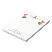 Weihnachtsgrün Glocken Beruflicher Text Notizblock (Rotiert)