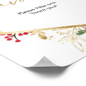 Weihnachtsgrün goldfarbene Kinderdusche bevorzugt Poster (Ecke)