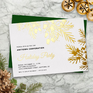Weihnachtsgrün Goldfolie Büro Feierparty Folieneinladung