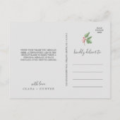 Weihnachtsgrün | Green Danke Postcard Postkarte (Rückseite)