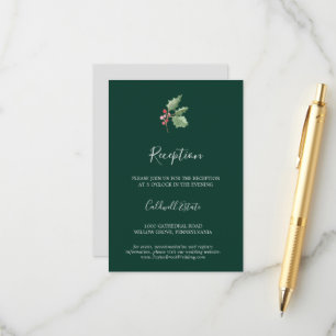 Weihnachtsgrün Green Empfang Insert Card