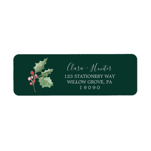 Weihnachtsgrün | Green Return Address Label (Vorne)