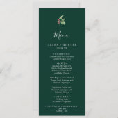 Weihnachtsgrün | Green Wedding Dinner Menu Menükarte (Vorne/Hinten)