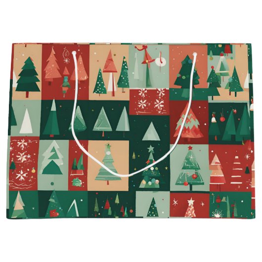 Weihnachtsgrün Große Geschenktüte (Vorderseite)