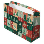 Weihnachtsgrün Große Geschenktüte (Rückseite Schrägansicht)