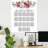 Weihnachtsgrün Hochzeit 18-Tische Seating Chart Poster (Heimbüro)