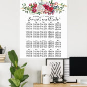 Weihnachtsgrün Hochzeit 20-Tische Seating Chart Poster (Heimbüro)