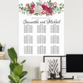 Weihnachtsgrün Hochzeit 9-Tisch-Sitzplan Poster (Heimbüro)