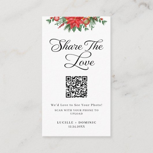 Weihnachtsgrün Hochzeit teilen Liebe Begleitkarte (Vorderseite)