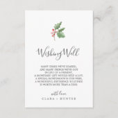 Weihnachtsgrün Hochzeit Wunschausweis Begleitkarte (Vorderseite)