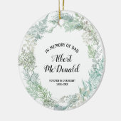 Weihnachtsgrün im Gedächtnis des Vaters Keramik Ornament (Links)