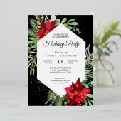 Weihnachtsgrün im Wasser + Goldene Feier Folieneinladung (Stehend vorne)