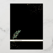 Weihnachtsgrün im Wasser + Goldene Feier Folieneinladung (Rückseite)