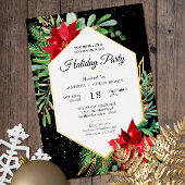Weihnachtsgrün im Wasser + Goldene Feier Folieneinladung
