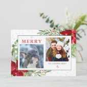 Weihnachtsgrün im Wasser + Goldene Weihnachtskarte Feiertagskarte (Stehend Vorderseite)