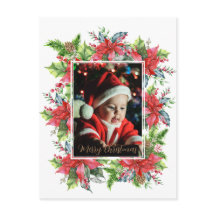 Weihnachtsgrün im Wasser mit Poinsettia Post