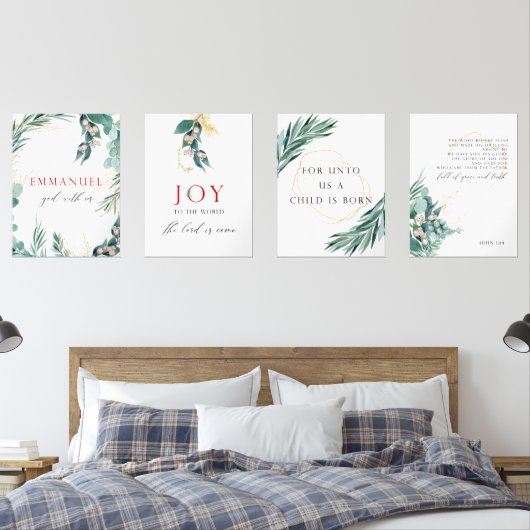 Weihnachtsgrün in Aquarellen Bilderwand Sets (Schlafzimmer)