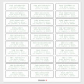 Weihnachtsgrün, individuelle Name- und Adressetike Aufkleber (Blatt)