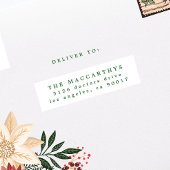 Weihnachtsgrün, individuelle Name- und Adressetike Aufkleber