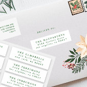 Weihnachtsgrün, individuelle Name- und Adressetike Aufkleber