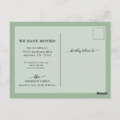 Weihnachtsgrün Kalligraphie-Bewegung Ankündigung Postkarte (Rückseite)