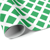 Weihnachtsgrün kariertes Diamantenmuster modern Geschenkpapier (Rolleneckpunkt)
