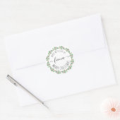 Weihnachtsgrün Kranz mit Liebe Ihr Name Runder Aufkleber (Umschlag)