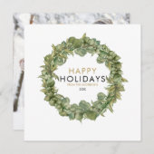 Weihnachtsgrün Kraut Foto Elegante Moderne Feiertagskarte (Vorne/Hinten)