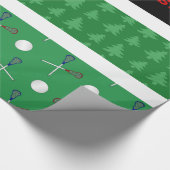 Weihnachtsgrün-Lacrosse-Weihnachtsbäume Geschenkpapier (Ecke)