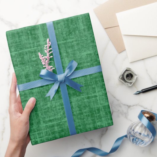 Weihnachtsgrün Leinen Geschenkpapier (Schenken)